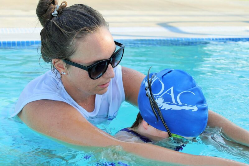 Private Swim Lessons - Image of mother and child participating in lessons